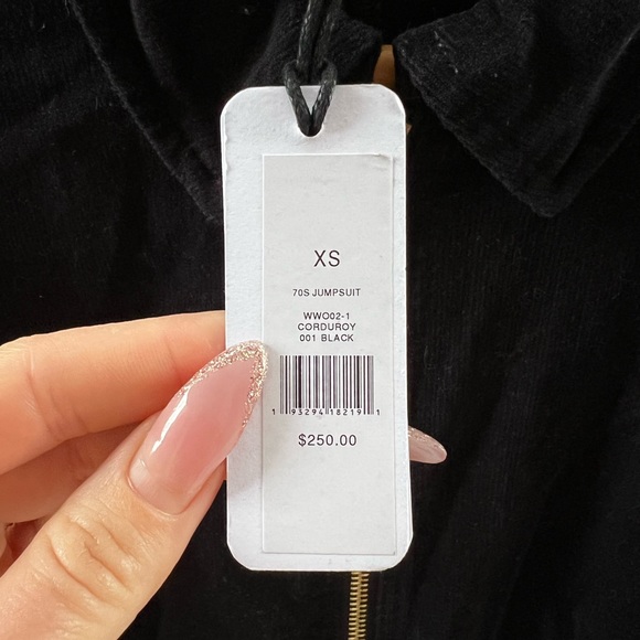 WeWoreWhat Corduroy Puff Sleeve Flare Jumpsuit, XS - Picture 10 of 11